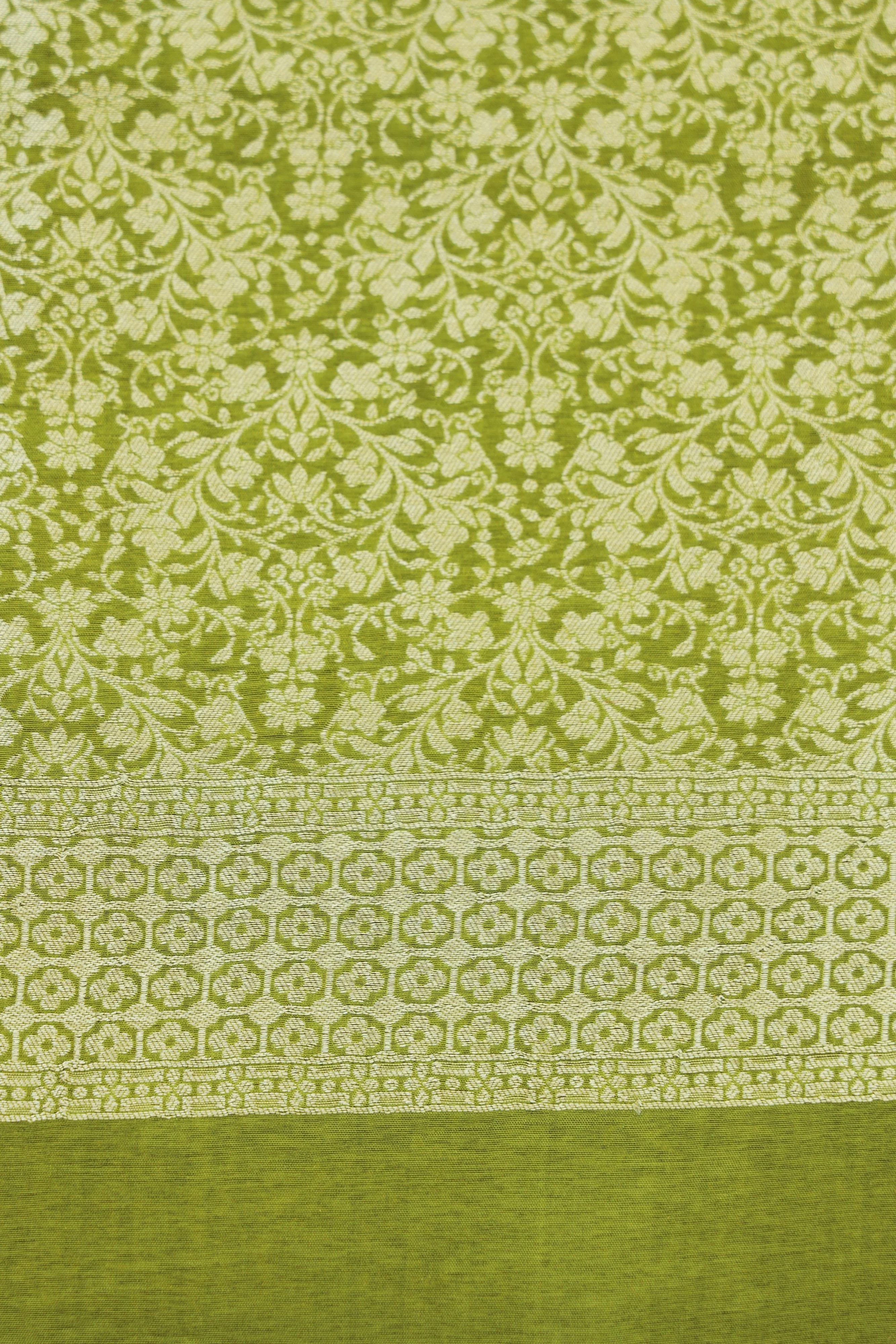 Golden Olive Dola Silk Saree - Image 10